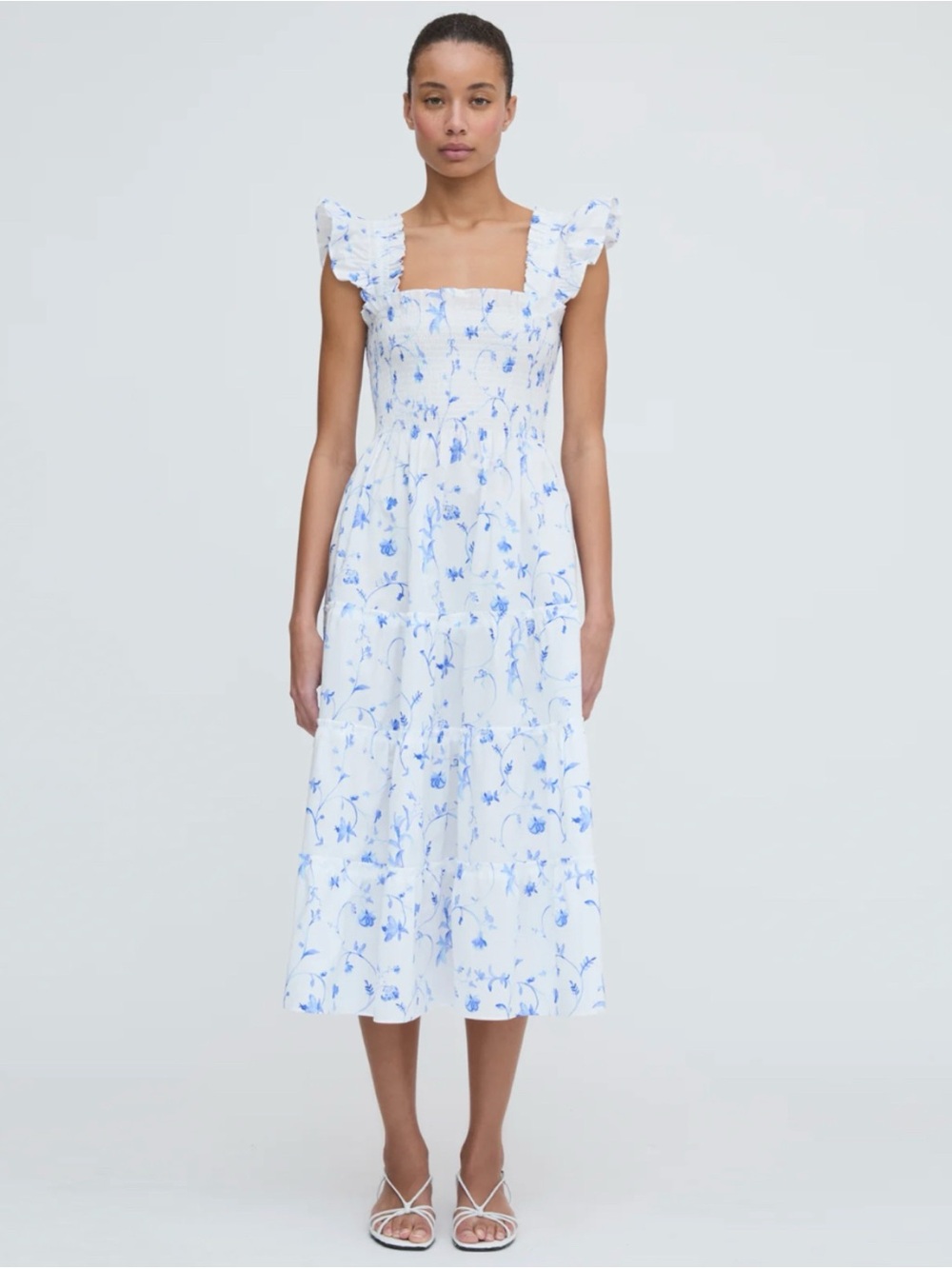 Hill House the Ellie Nap Dress Blue Botanical sz XL